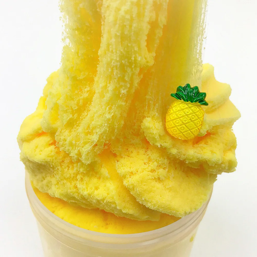 

New Scented Fluffy clay Yellow Mud Floam Sludge Pineapple Toys For Children Cloud Clay Stress Relief Toy