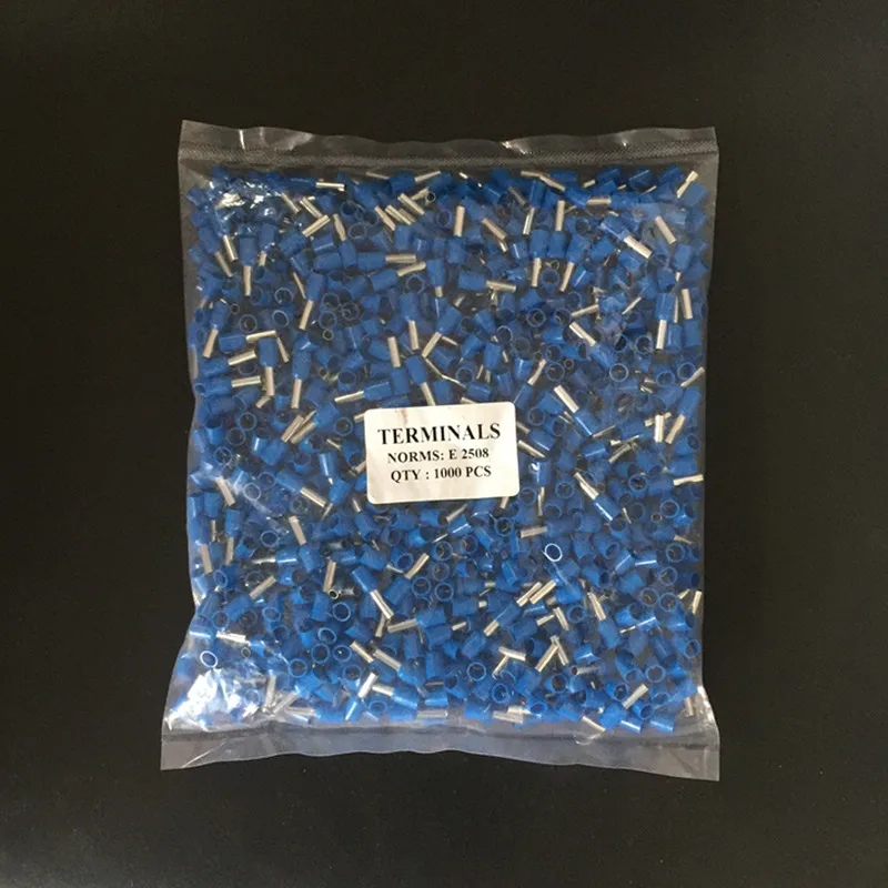 

1000PCS E2508 Tube Insulated 2.5 square millimeter Cable Wire Connector Crimp Terminal