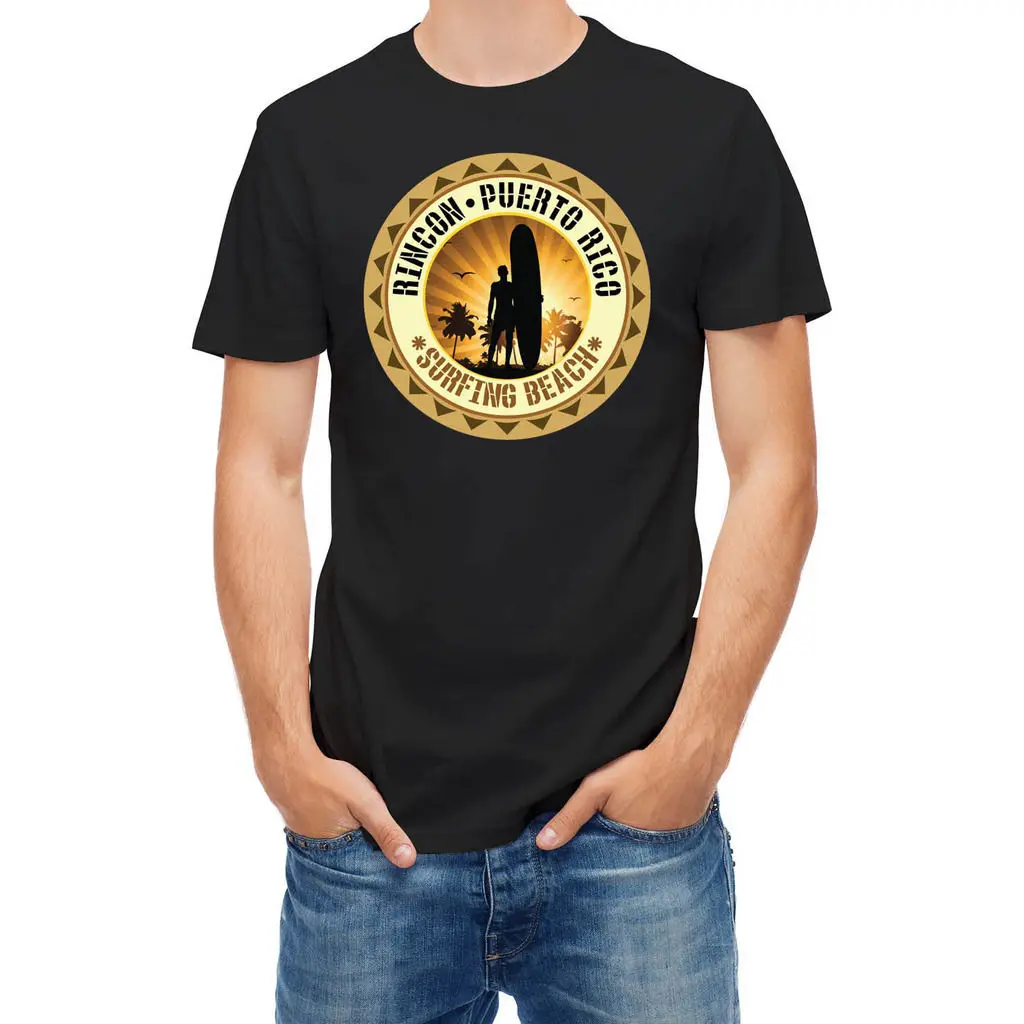 T-shirt Rincon Puerto Rico Souvenir Memorabilia Surfer Beach Tee Shirt Mens 2017 New T Shirts Printing Light Top | Мужская одежда