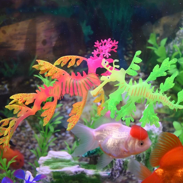 Aquarium Artificial Sea Dragon Fish Tank Ornaments Luminous Glow Aquarium Artificial Sea Dragon Fish Tank Ornaments Luminous Glow Silicone Decoration Aquario Stone Is Land
