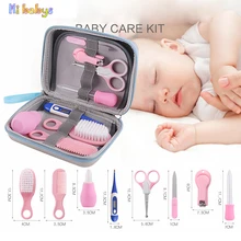 8 шт. набор для ухода за ребенком, противоскользящий триммер для ногтей, безопасные ножницы, полировочные инструменты, расческа для новорожденных, термометр, кусачки для ногтей, товары для ухода