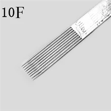 50Pcs10F одноразовые иглы татуировки ассорти плоским шейдеры иглы перманентный макияж agujas tatuaje tatuagem maquiagem
