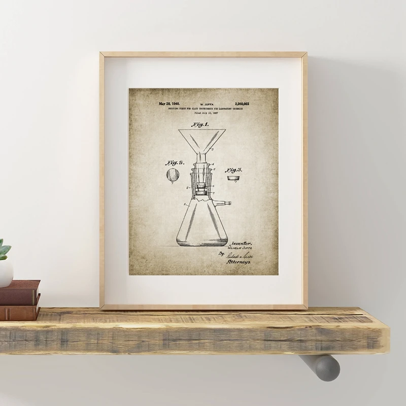 Vintage Science Patent Print Laboratory Decor