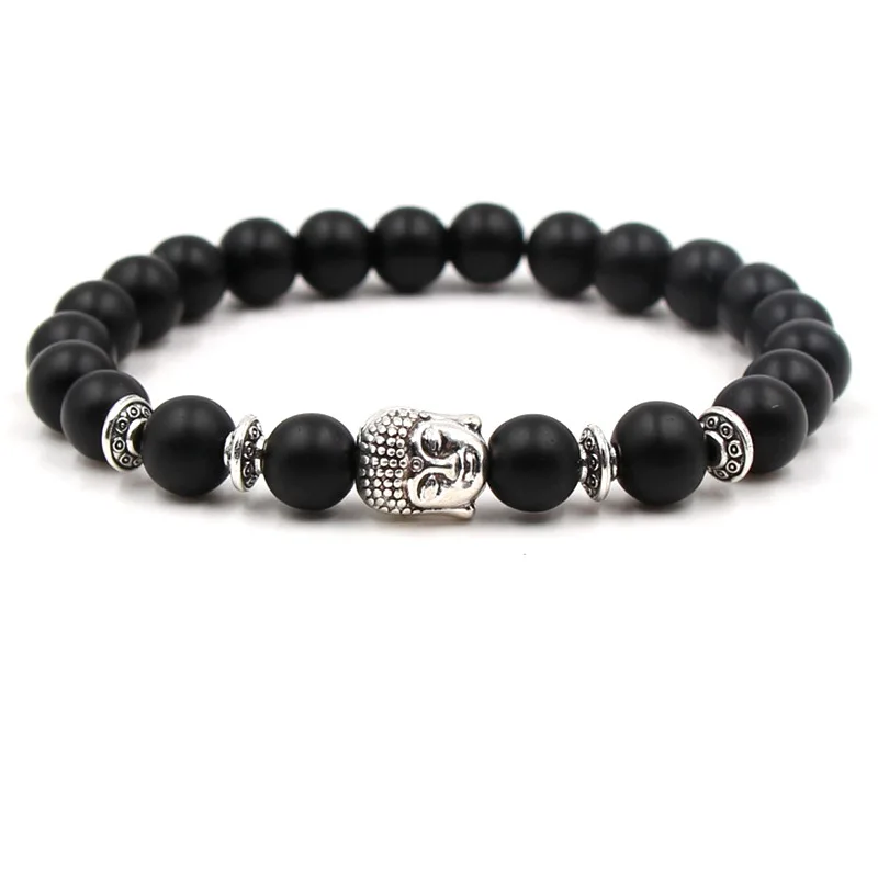 Fashion transparent glass beads small jewelry lucky bracelet ladies men's beaded Buddha head bracelet natural stone girl jewelry - Окраска металла: ZT166-2