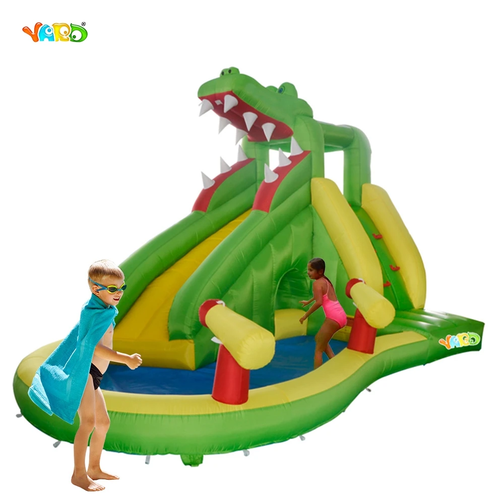 YARD Free Shipping Residential Crocodile Inflatable Water Park Swimming Pool Water Slide with Cannons Wholesale Sports & Entertainment