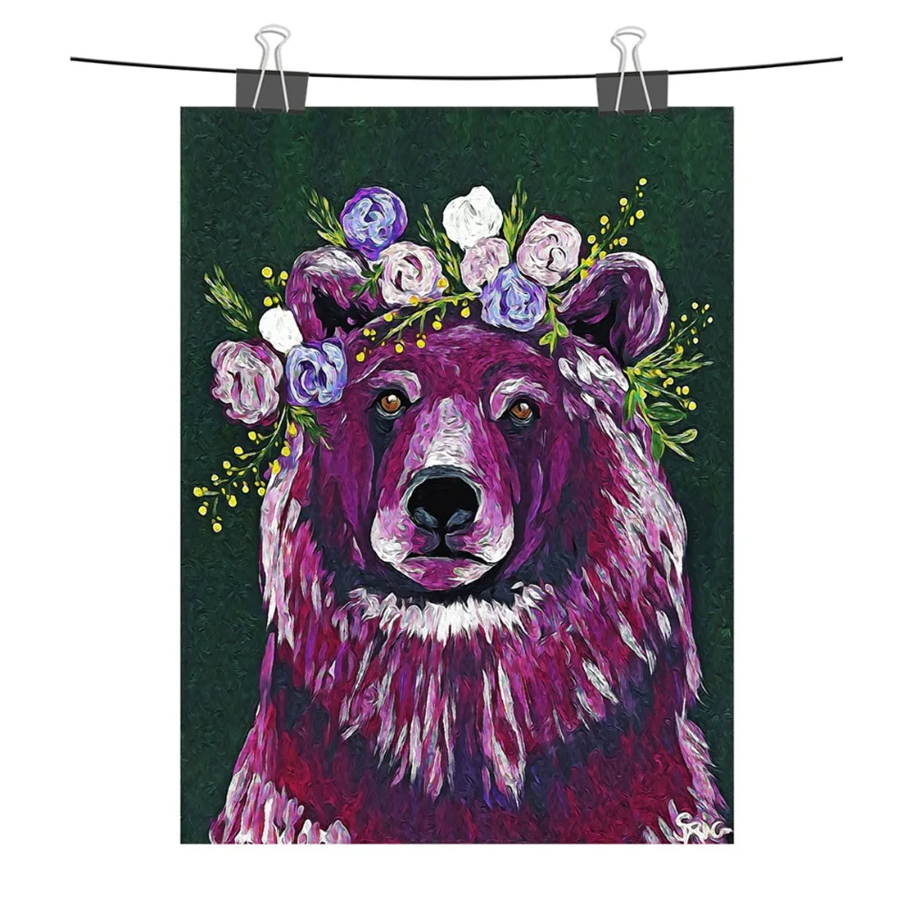 

Pretty Flower Corolla Purple Bear Canvas Printings Wall Art Pictures HD Prints Paintings Abstract Posters Room Home Decor Gifts