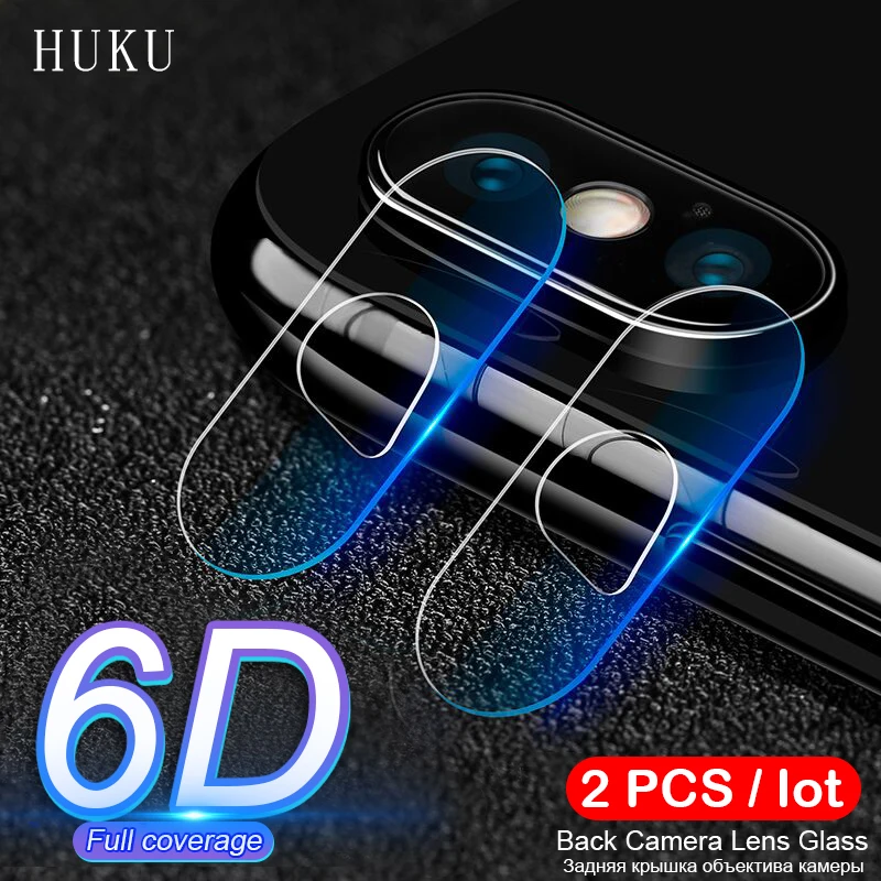 HUKU 2 шт. закаленное стекло для iPhone X XS Max 7 8 Plus защита объектива камеры XR защитная