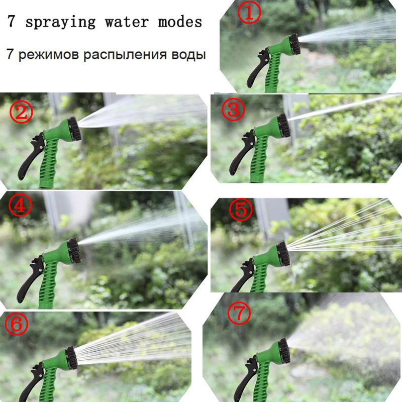 Делюкс 25 50 75 100 125 150 футов расширяемая Распылительная насадка для воды садовый шланг гибкий расширяющийся шланг 7 с функцией распылителя