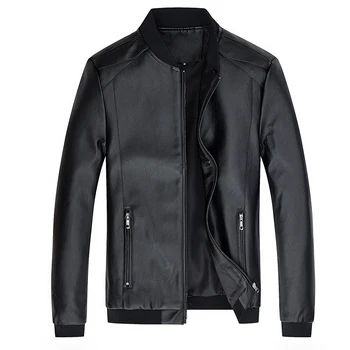 

Men's PU Jackets Spring Autumn Faux Leather Coat Male Motorcycle Jackets Slim Fit Fashion Mens Brand Clothing