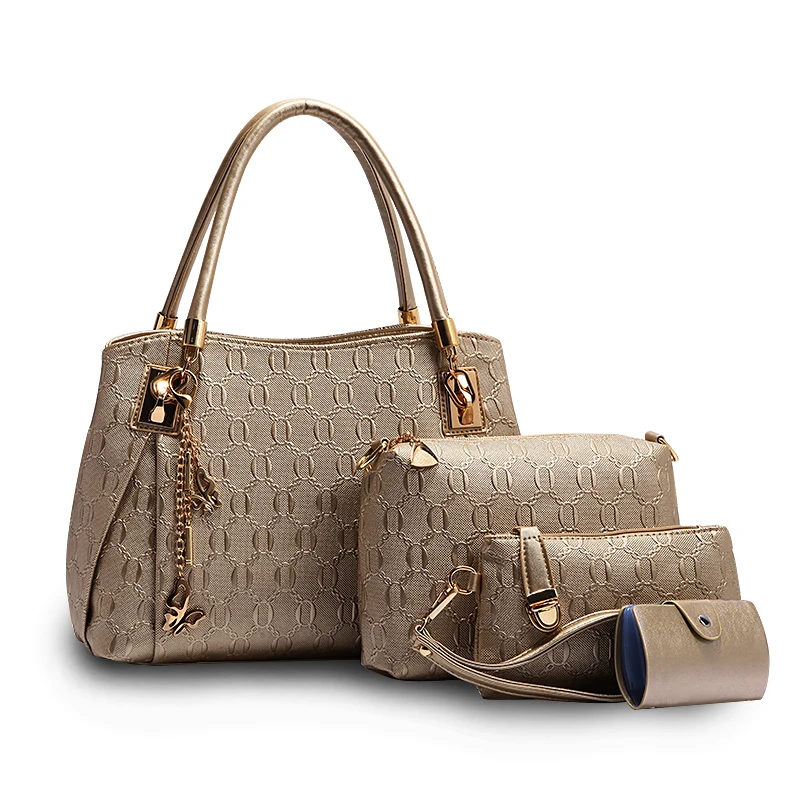 

Women Handbags Brand Ladies Tote Purse Top-handle Shoulder Bags Sac a Main 4 Pieces 1 Set
