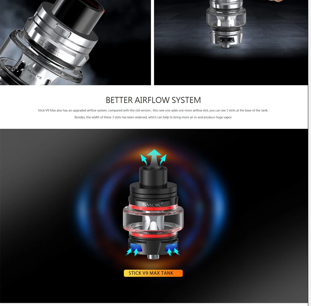 Electronic Cigarettes Smok Stick V9 Max 8.5ml Staret Kit 4000mah Battery Stick V9 Max tank with Baby V2 S1V2 S2 VS Stick Prince (13)