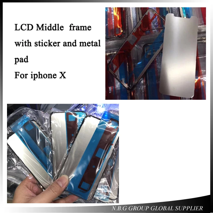 

Brand New middle Frame LCD Touch Screen Front Bezel Housing with sticker and metal pad for iPhone X