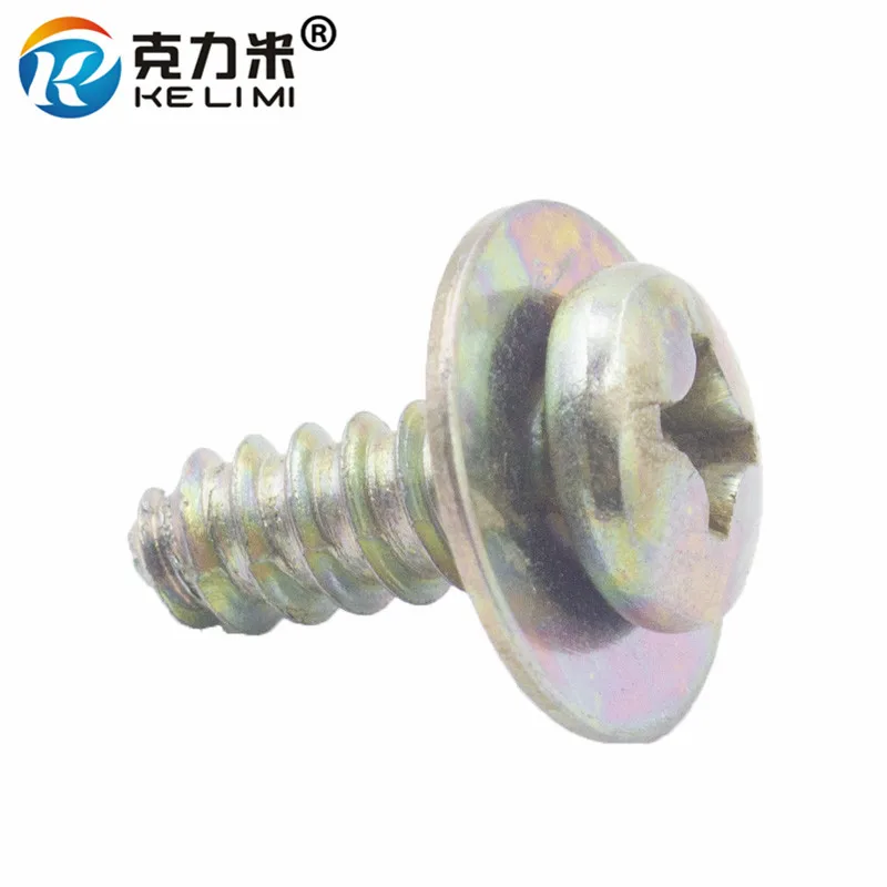 

20Pcs Car Body Metal Clips 6mm Fender Metric Thread Phillips Screw Fixing Rivet M6 cross self tapping Screw
