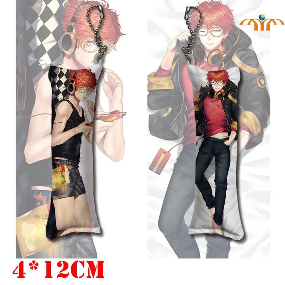 

Giancomics 12cm Mystic Messenger Plush Body Pillow Keychain Double-sided Pattern Pendant Phone Strap Pillow Hanging Ornament