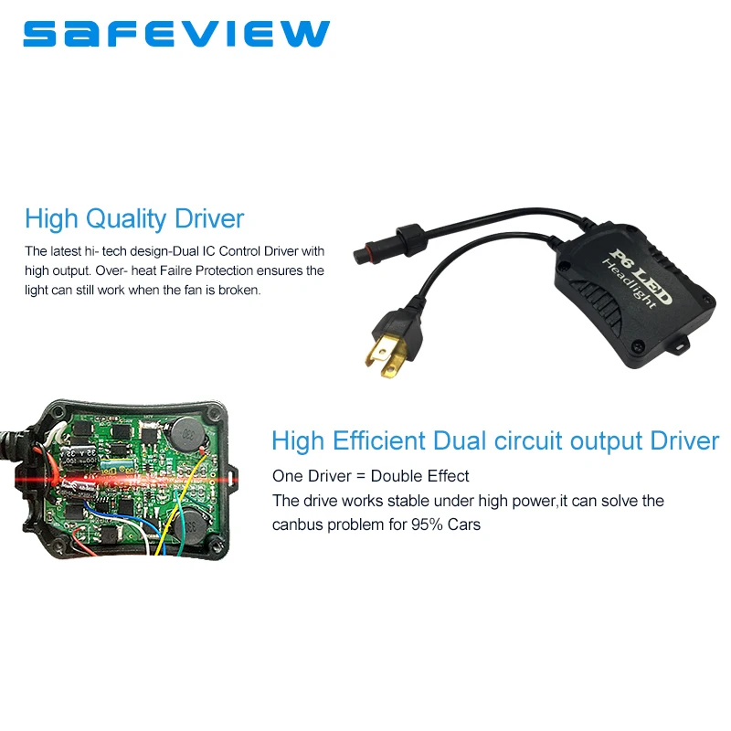 Safeview высокое качество H4 H7 Led H11 H8 H9 автомобильные лампы для передних фар 55 Вт 10400LM