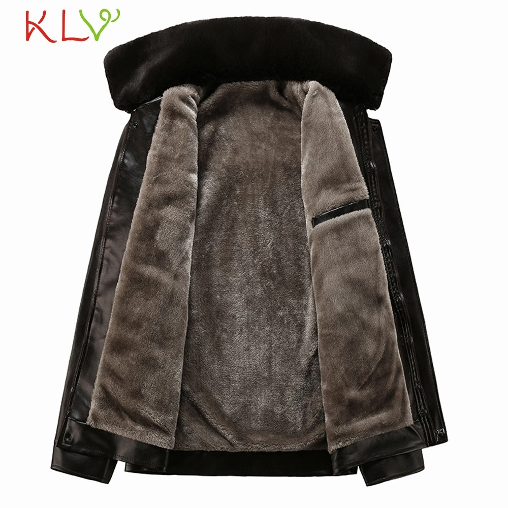 Мужская зимняя куртка 5XL зимнее кожаное плотное повседневное пальто на молнии