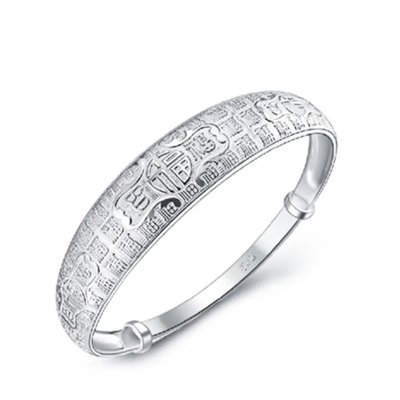 

2017 new fashion personality high quality real 100% 999 sterling silver luxury ladies bracelet jewelry adjustable bracelet gift