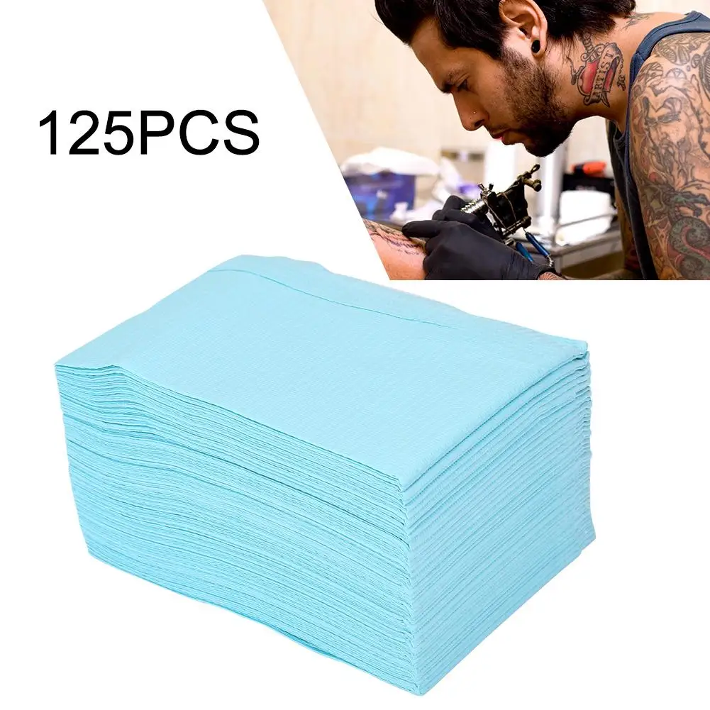 

125 Sheets Disposable Tattoo Mat Tattoo Towel Waterproof Double-layer Paper Tattoo Accessories Beauty Body Art Supplies