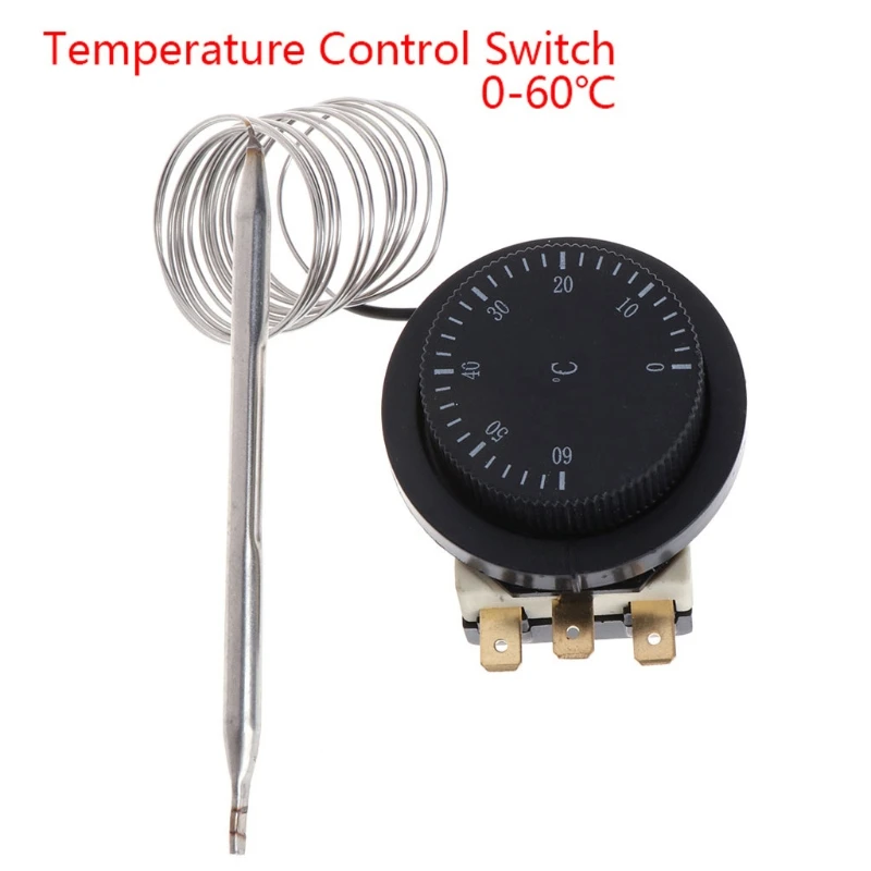 250 В/380 В 16A 0-60 градусов Цельсия контроль температуры переключатель капиллярный термостат контроль led