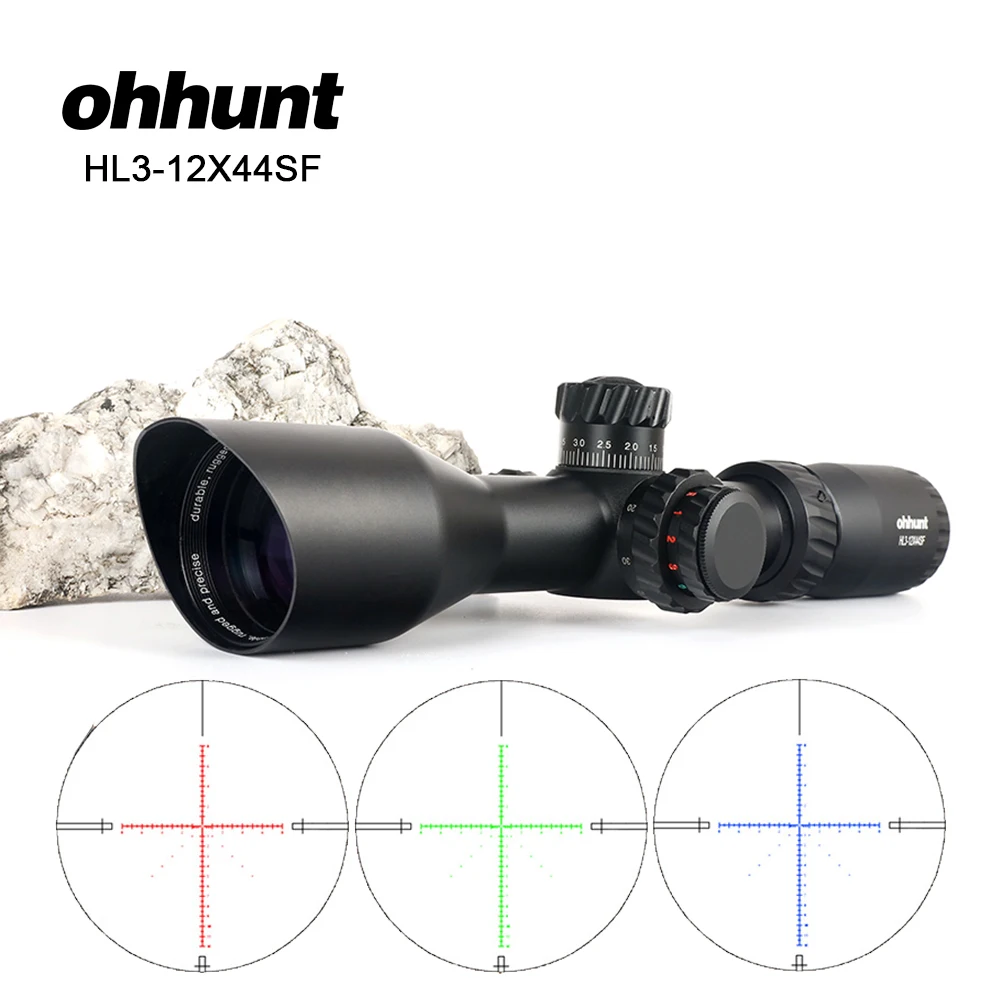 Ohhunt HL 3 12X44 SF тактический оптический прицел стекло травление сетка охотничий RGB