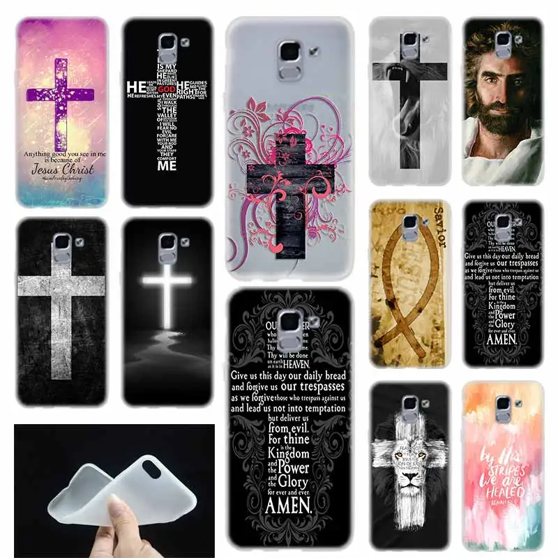 

case Soft Cover Coque For Samsung Galaxy J6 J8 J3 J5 J7 J4 Plus 2018 2016 2017 EU Prime Pro Ace jesus christ pictures christ as