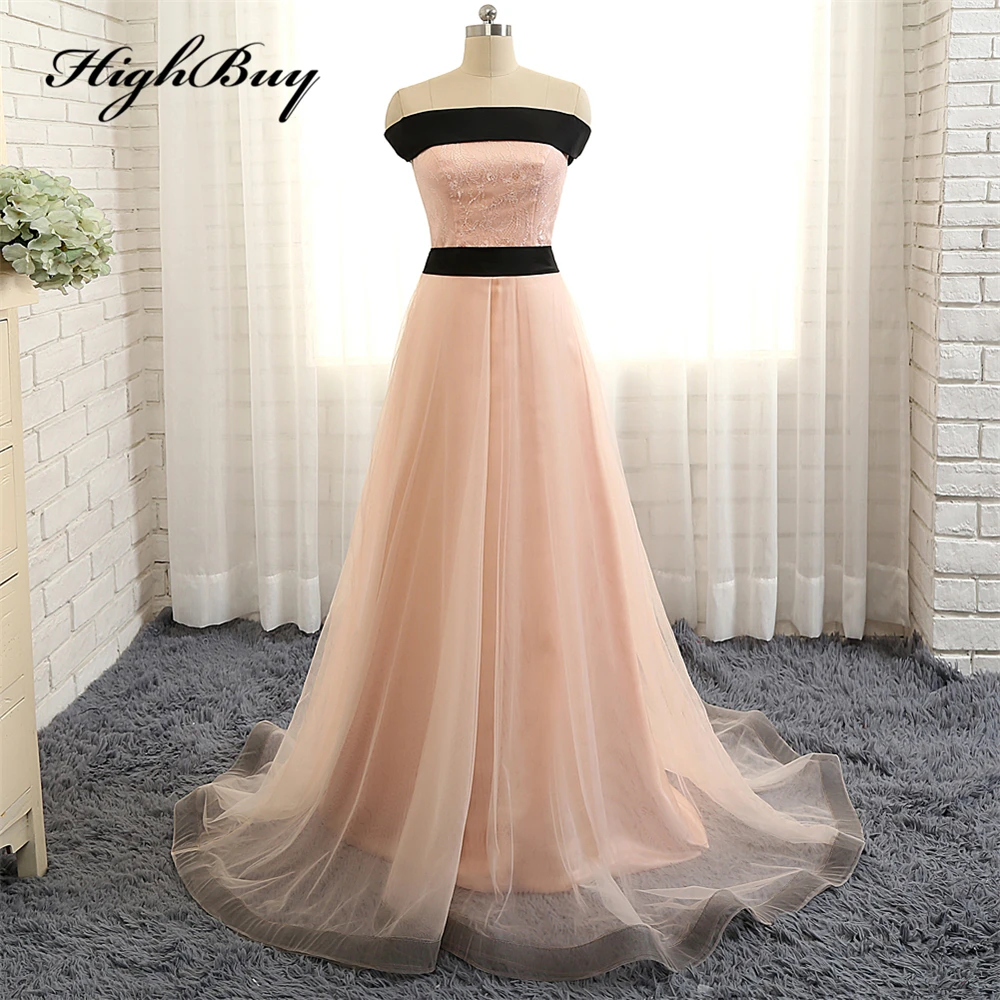 peach and black dress