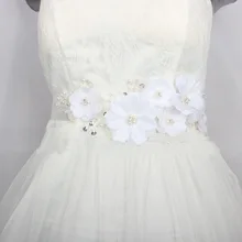 Свадебные украшения белый свадебный цветок пояса Стразы лентами Свадебные пояс-кушак с жемчугом платье свадебное Пояс для свадьбы, выпускного ремень