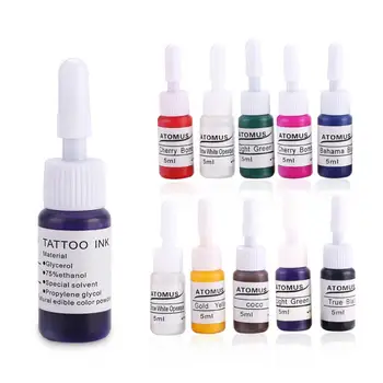 

10pcs Tattoo Ink Pigment Set Body Art 5ml/Bottle Professional Microblading Beauty Permanent Makeup Paint Accessories Kits