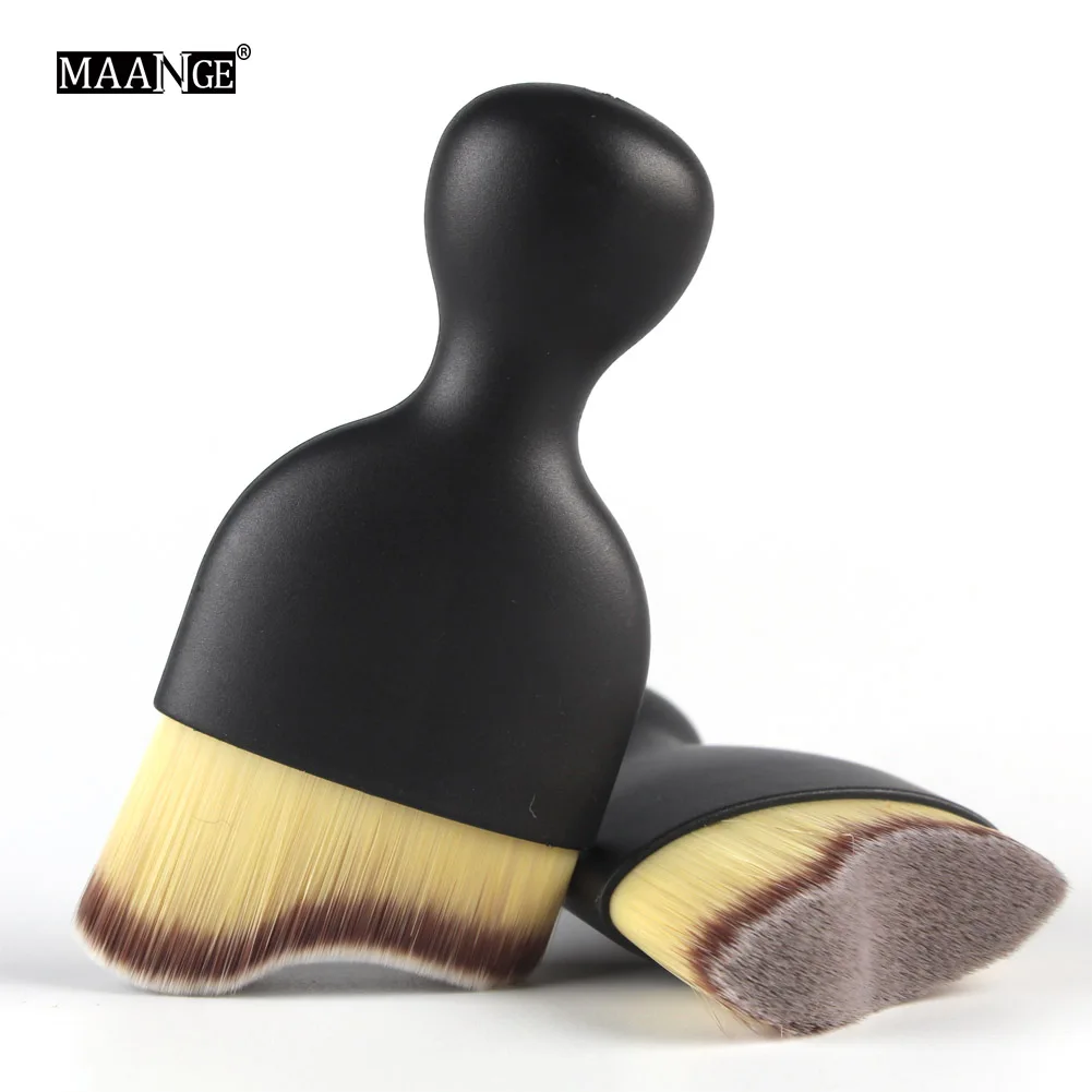

MAANGE 1 Pcs S Shape Cream Makeup Brush Face Powder Contour Foundation Brush Eye Shadow Blusher Cosmetic Makeup Brush Tools