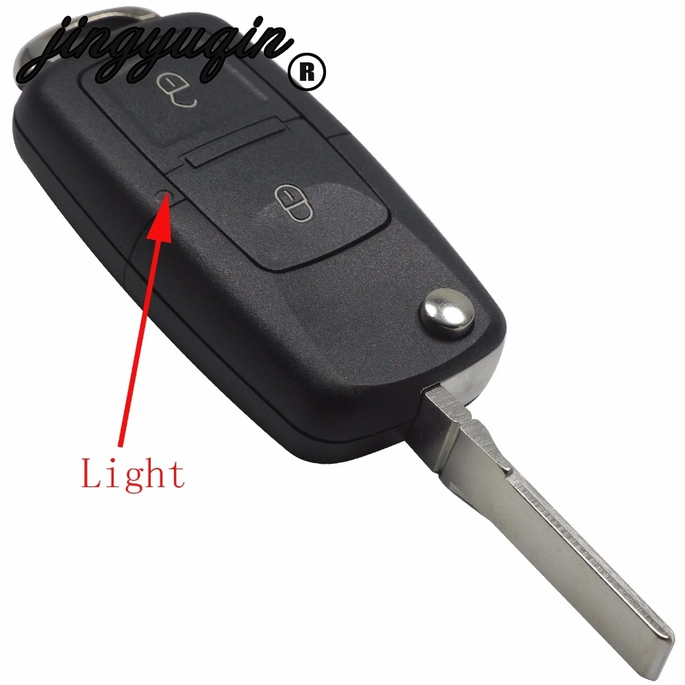 

jingyuqin Folding Car Flip Remote Key 2 Buttons Replacement Case FOB Shell For Vw VOLKSWAGEN MK4 Seat Altea Alhambra Ibiza