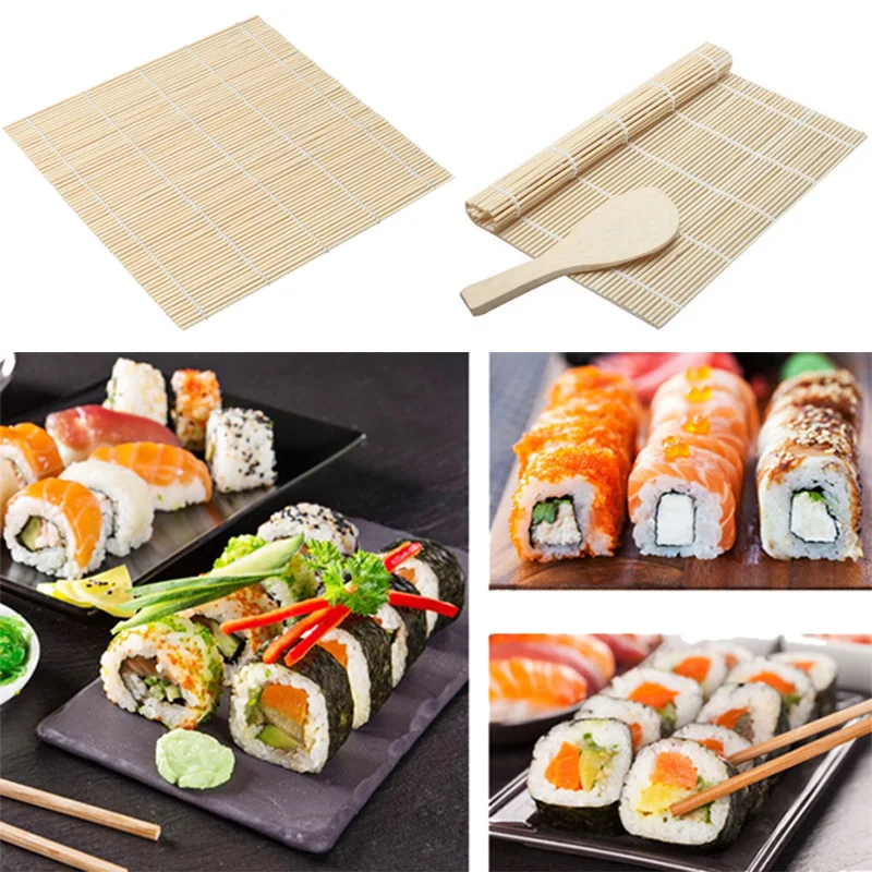 IVYSHION японский кухонный инструмент для суши бамбуковый коврик раскатки DIY рисовый