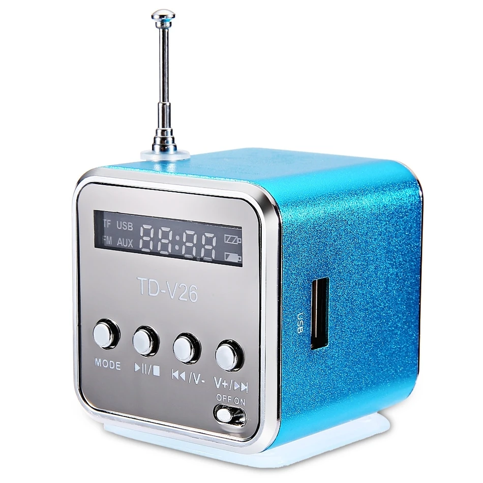 TD V26 радио мини динамик FM SD музыкальный плейер с интерфейсом USB цифровой стерео