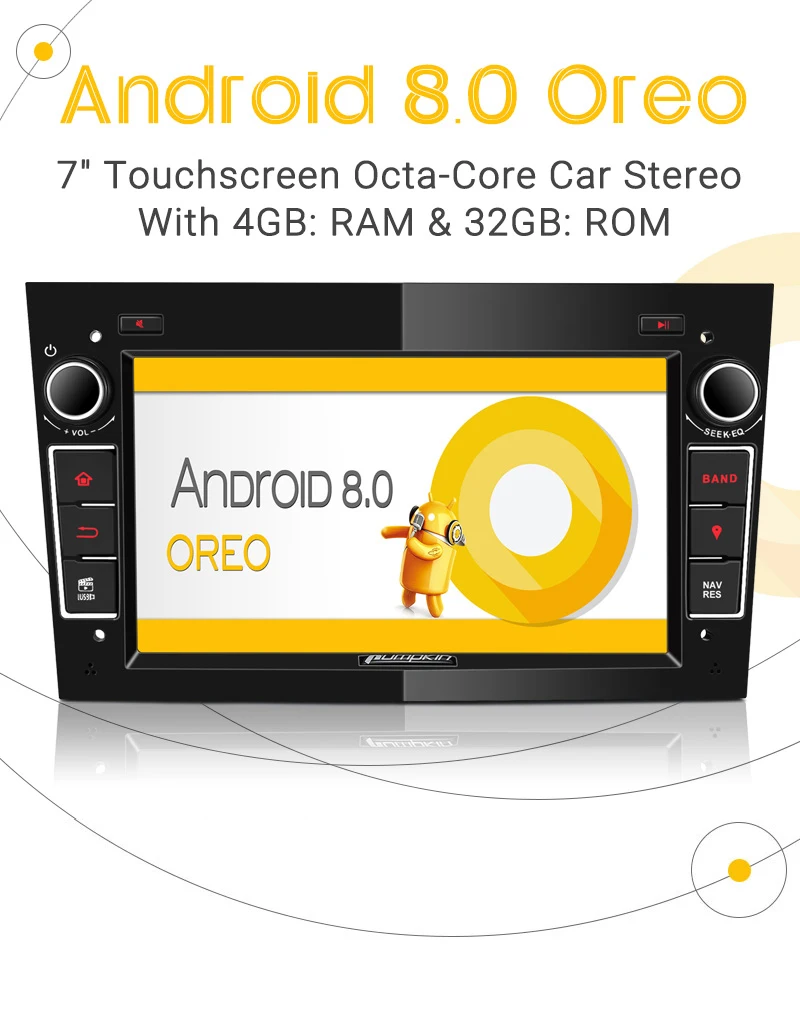 Top Pumpkin 2 Din7" Qcta-core 4G+32G Android 8.0 Car Radio No DVD Player GPS Navigation Car Stereo For Opel/Corsa Wifi OBD2 Headunit 1