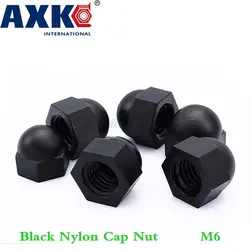 AXK 500 шт. M6 черный нейлон Acorn Dome Head шестигранные Ангел гайка Din1587 Кепки орехи