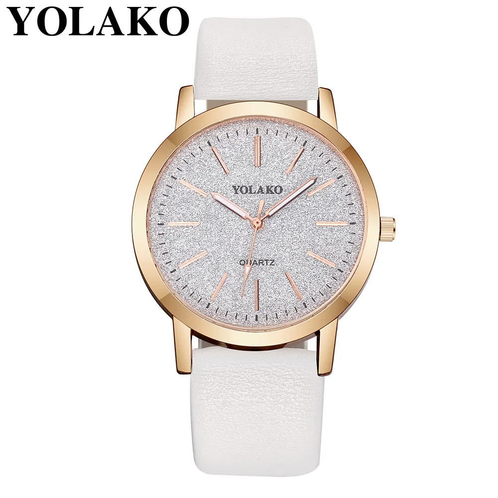 Relogiio feminino reloj mujer YOLAKO Женские повседневные кварцевые часы с кожаным ремешком звездное небо аналоговые наручные часы женские часы