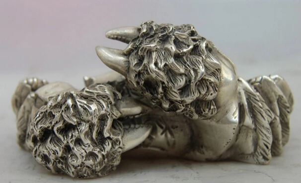 

song voge gem S0922 China Chinese Folk White Copper Silver Carved Lucky Crab Statue Sculpture