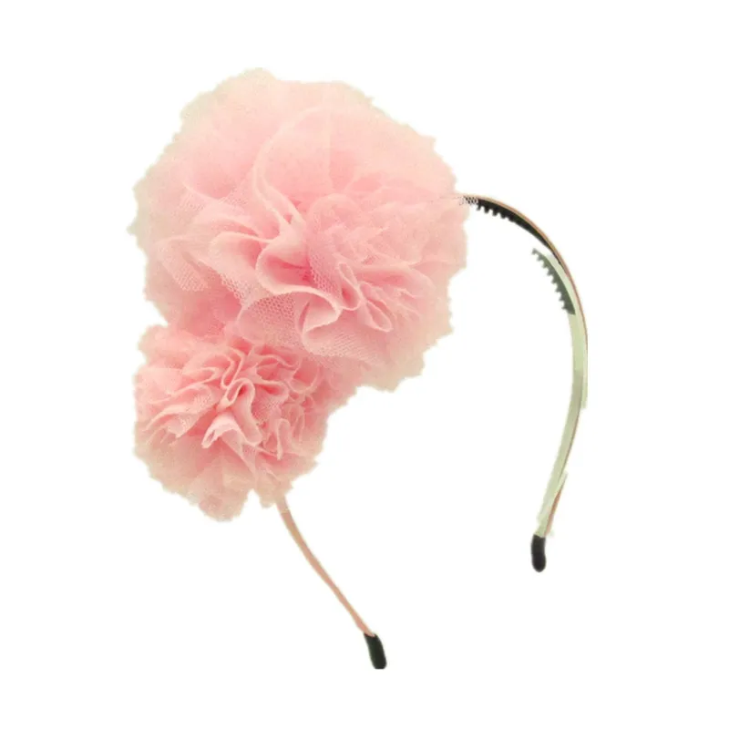 

wholesale children kids large tull pomp flower hairbands wedding hair accessories party bands children fashion hairband