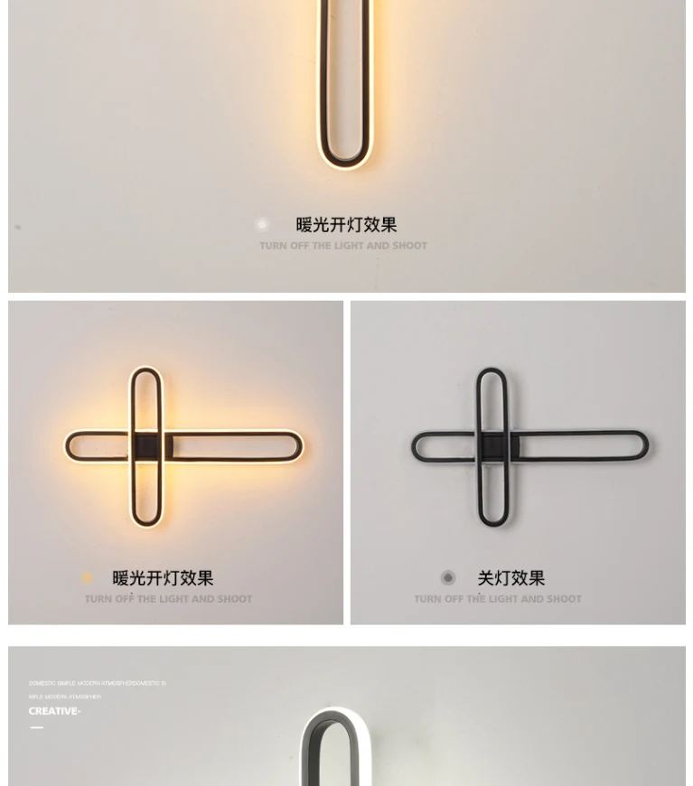 Современные светодиодные Настенные светильники квадратные черные алюминиевые светильники для спальни прикроватные лампы AC85-265V Освещение