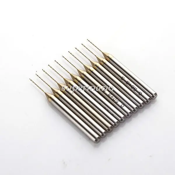 

10x Titanium Nitride Coated Carbide PCB Dremel Jewelry CNC Drill Bits Router 0.5mm