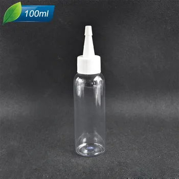 

Capacity 100ml Recycling container with pointed cap liquid, refillable square transparent empty plastic portable bottles