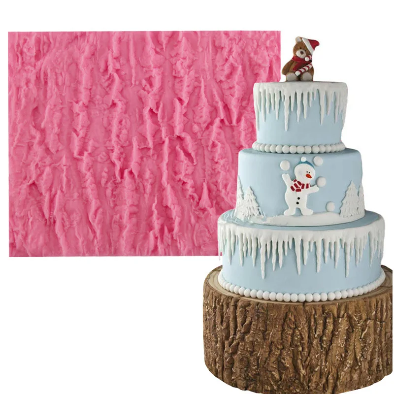 Tree Bark Texture Icicle Silicone Lace Molds Fondant Cake Mold