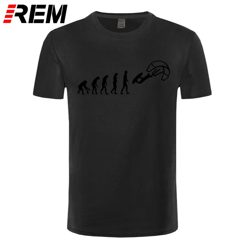 REM Funny Kitesurf Shirt-Kite Surfinger Evolution Kite Boarding, хлопок, футболка классная с принтом, облегающая футболка с буквенным принтом - Цвет: black black