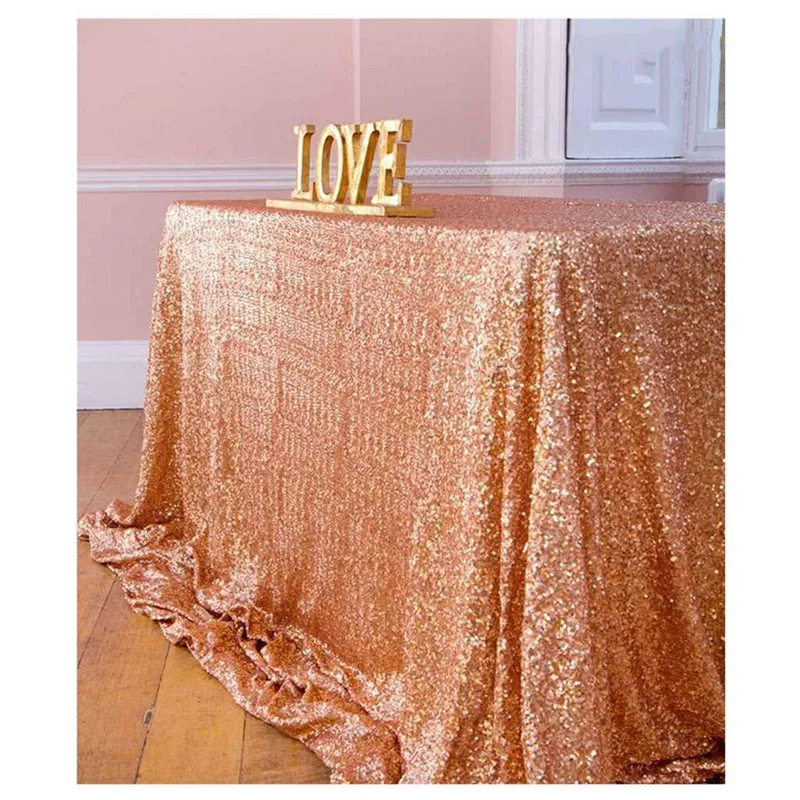 Sparkling Sequin Tablecloth Wedding Party Christmas Birthday Gold Silver Champagne Table Cloth Decoration Bling Table Cover