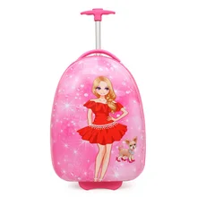 Новая обувь на высоком каблуке Детский чемодан на колесиках передние и задние двусторонний рисунок с рисунком героев из мультфильмов детская футболка Дорожный чемодан-тележка колесо прокрутки