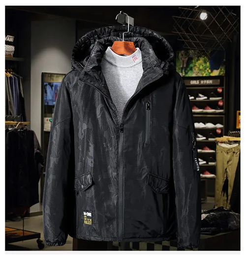 Размера плюс 4XL 5XL 6XL 7XL 8XL 9XL может 150 кг Для мужчин одежда зимние куртки 115 - Цвет: Черный