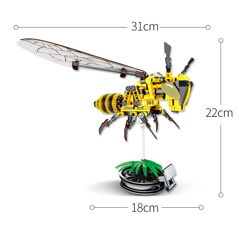 236pcs Simulated Bee Wasp Building Blocks Compatible Lego Technic Bricks
