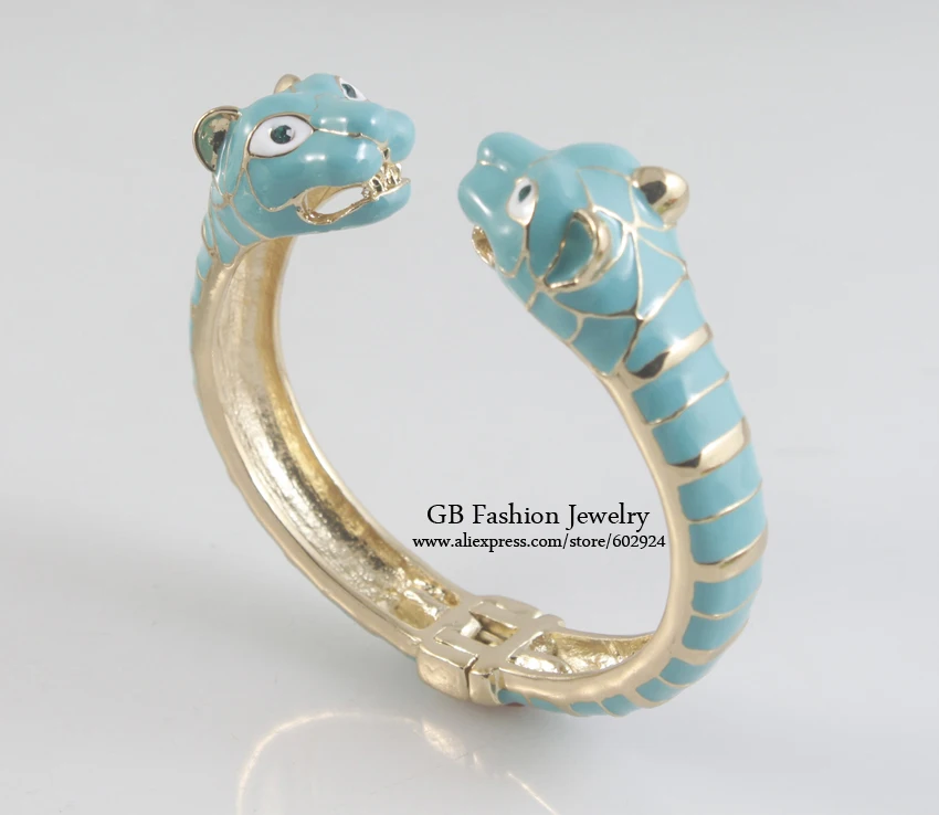 

GrayBirds Fashion Jewelry Animal Leopard Panther Cuff Bangles Bracelets For Woman Enamel More Colors GB1069