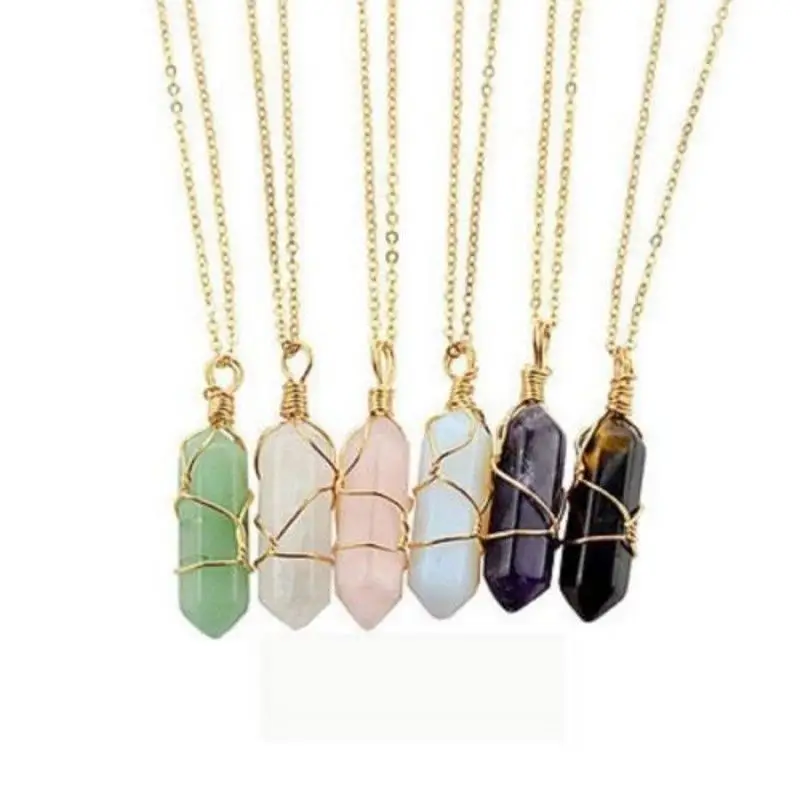 

Vintage Charm Sandstone Bullet Natural Stone Opal Pendant Necklace Goth Bohemian Gem Stone Women Friends Choker Jewelry Collar