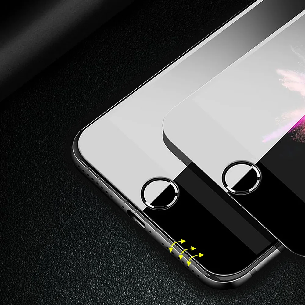 Закаленное стекло 5D 9H для iphone 8 7 6 6s Plus Защита экрана x s полное покрытие защитная