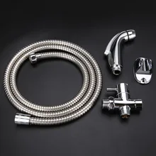 Hand Held Bidet Sprayer with Wall Bracket Diverter Toilet Shower Head Bidet Sprayer Set for Bathroom Bidet Faucet bathroom toilet hand held shattaf bidet diaper sprayer kit wall mount golden toilet flusher bidet sprayer set